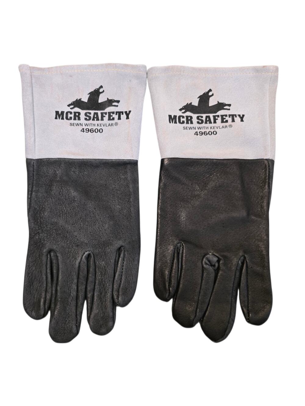 MCR Safety Black Leather Sewn With Kelvar 49600 Welding Gloves Mens Size Large